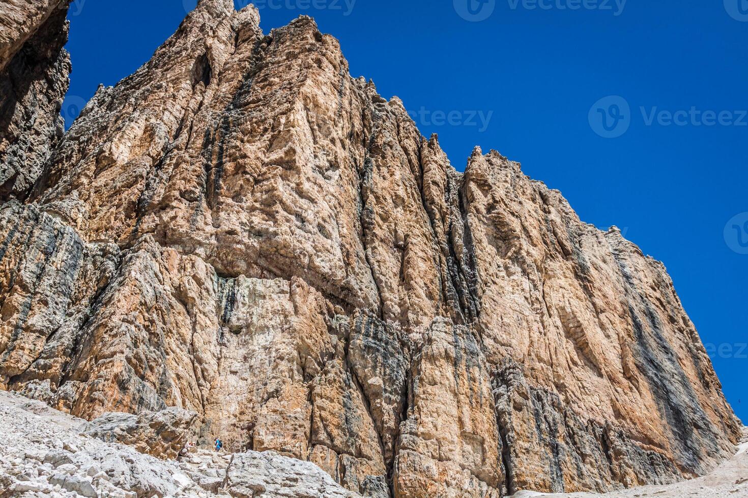 Sass Pordoi south face 2952 m in Gruppo del Sella, Dolomites mountains in Alps photo