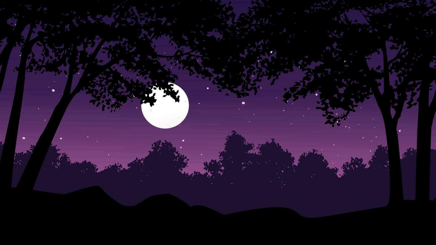 calma noche en bosque vector antecedentes