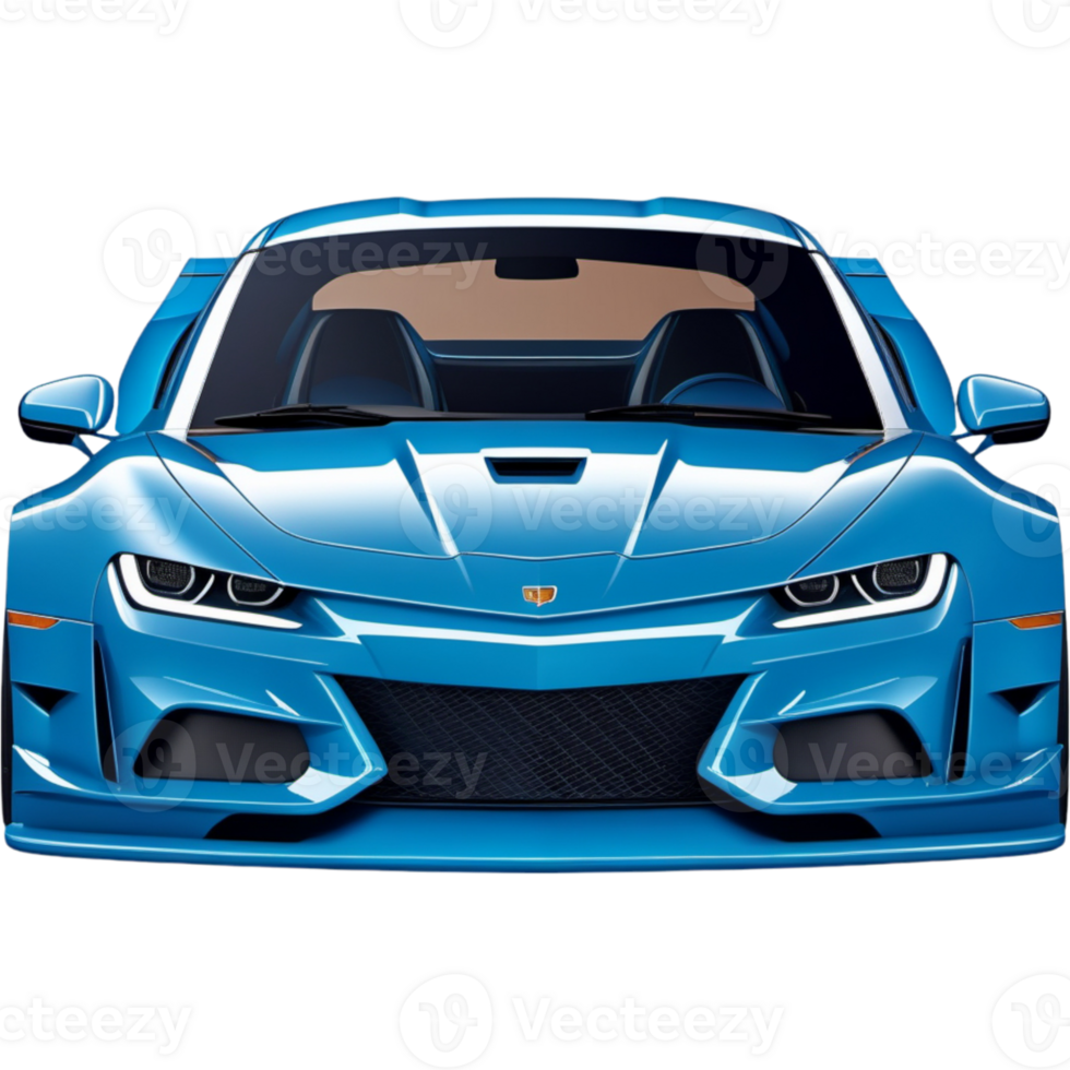 Realistic blue sport car. AI Generative png