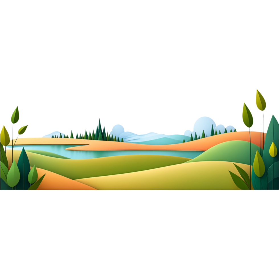 Abstract nature view cartoon. AI Generative png