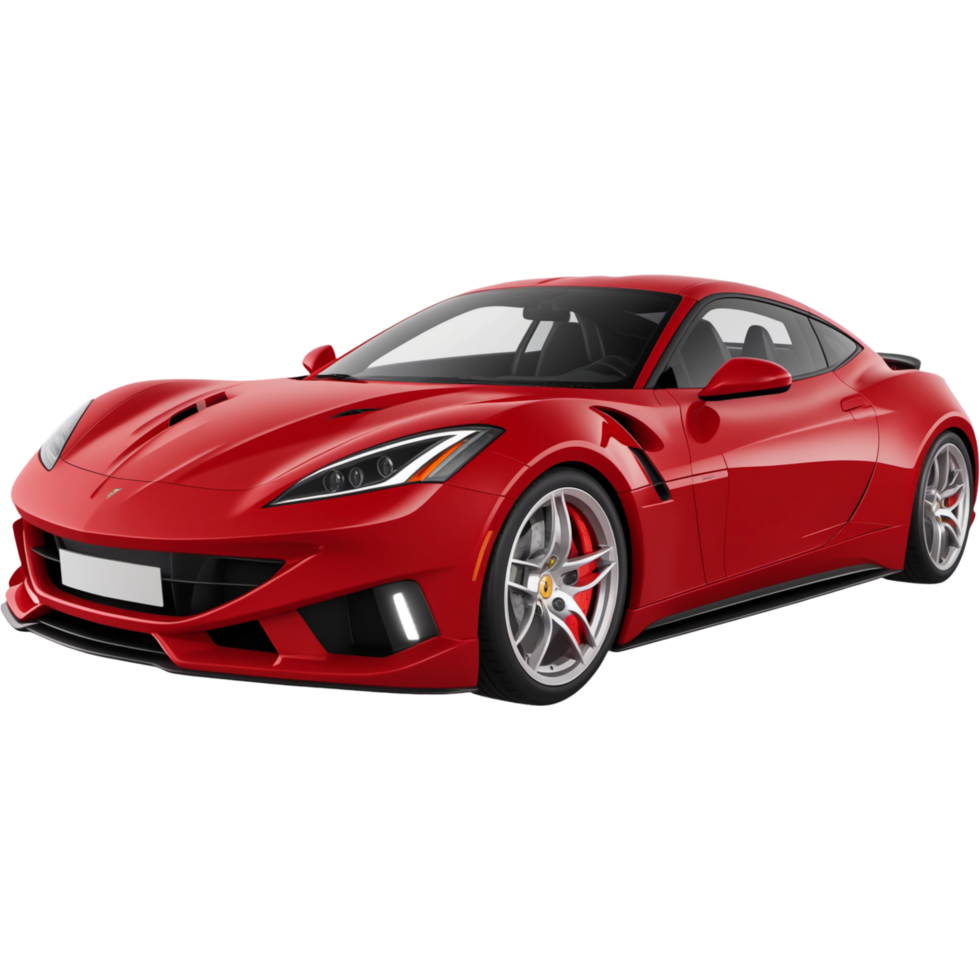 Realistic red sport car. AI Generative png