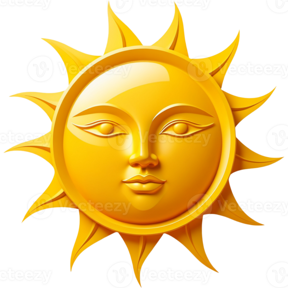 Yellow sun icon. AI Generative png