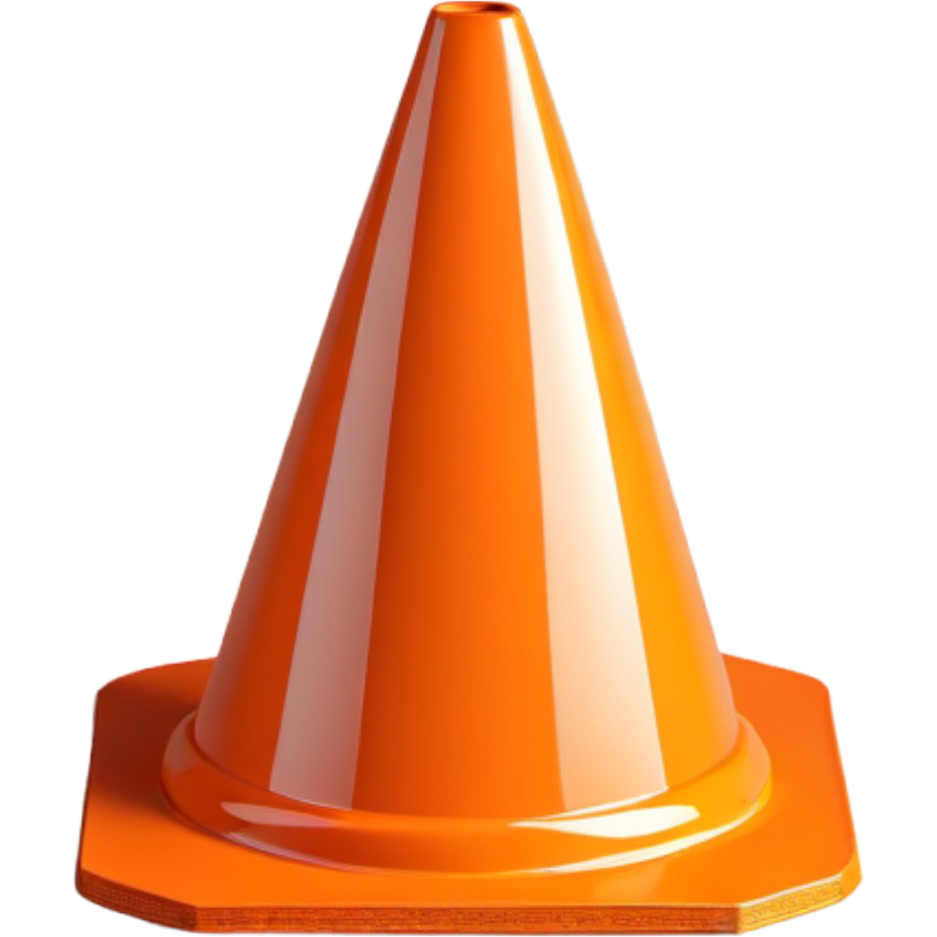 Realistic orange traffic cone. AI Generative 34469488 PNG