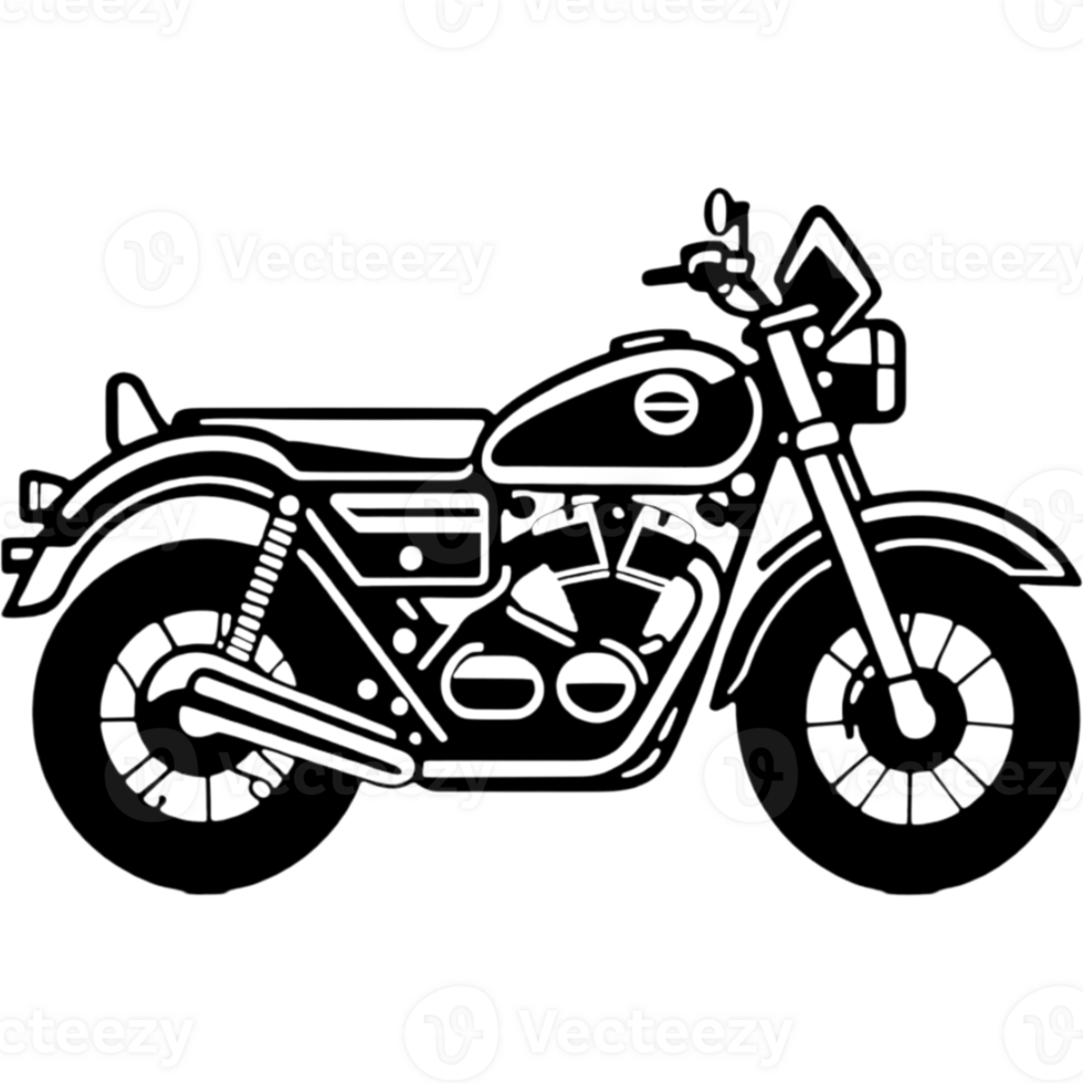 Black motorcycle icon. AI Generative png