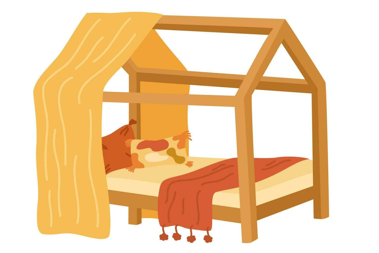 bebé cuna. para niños habitación interior diseño. de moda linda guardería. vector ilustración recién nacido muebles, dibujos animados dormitorio interior