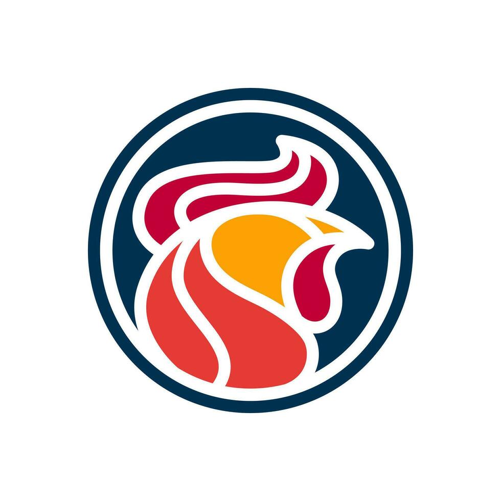 Rooster Head Abstract Minimalist Illustration Logo vector