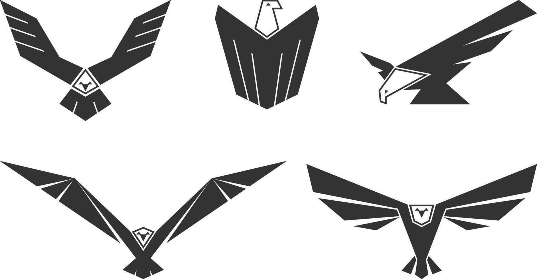 conjunto de americano calvo águilas para logo. vector ilustración.