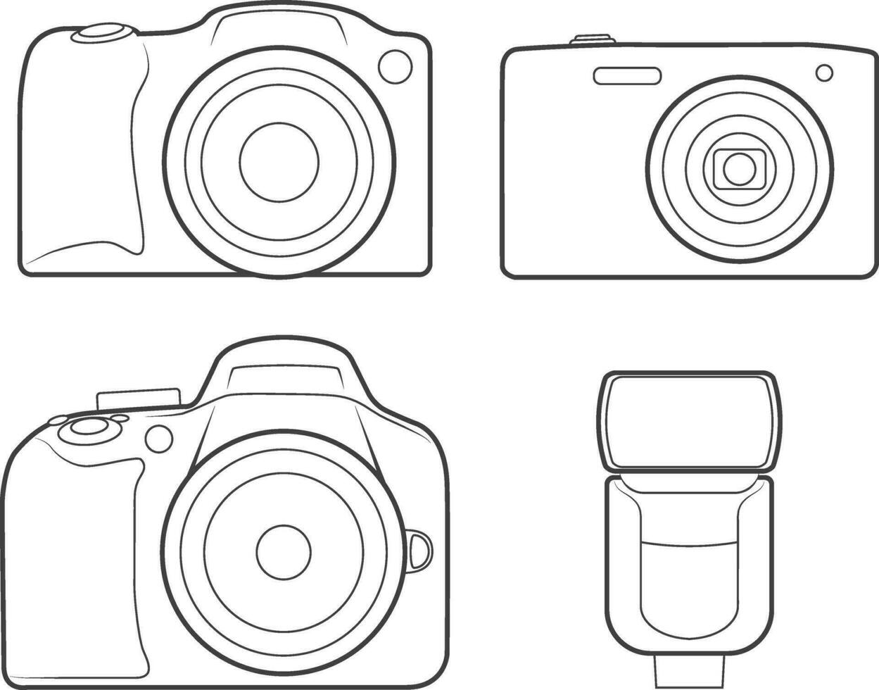 Photo camera flash silhouette icons 34469696 Vector Art at Vecteezy
