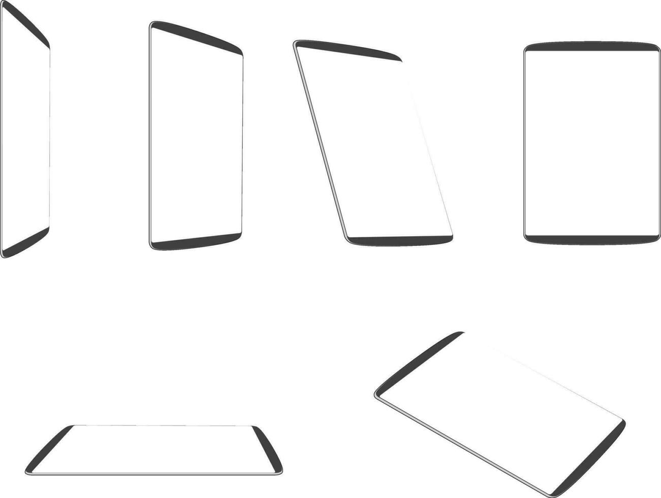 tablet computer with blank white screen vector