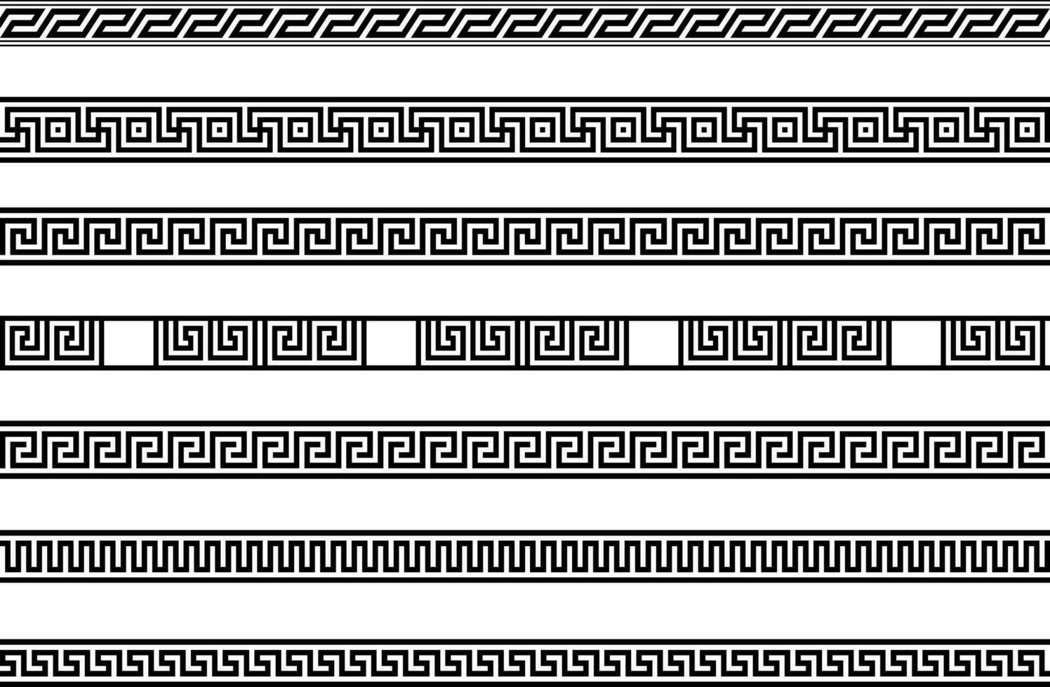 different meander ansient element patterns line vector