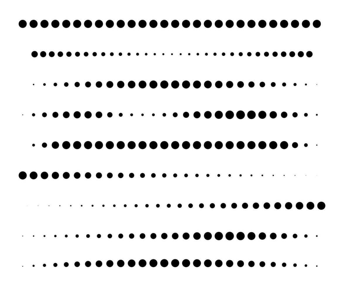 Dotted lines vector illustration on white background.