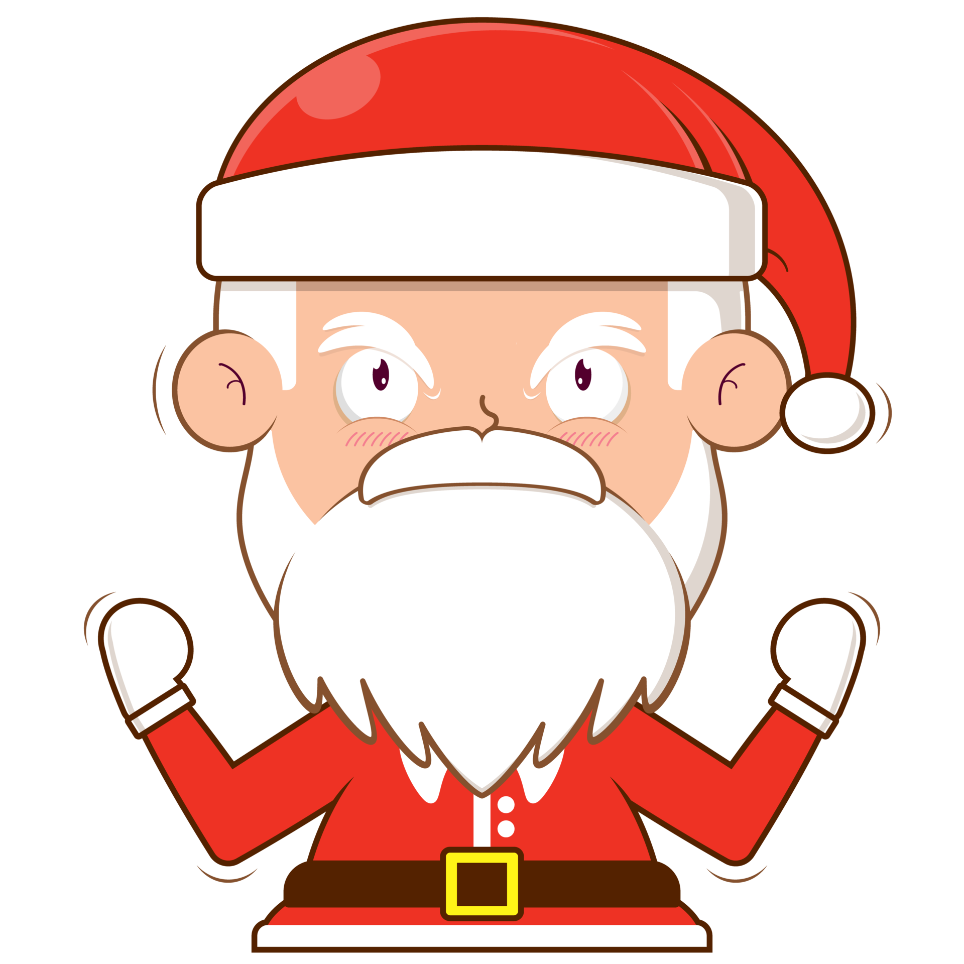 santa claus angry face cartoon cute 34471094 PNG