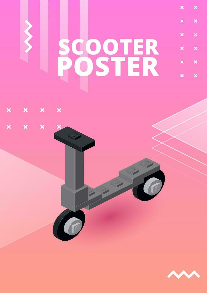 Scooter poster for print and design. Vector illustration.