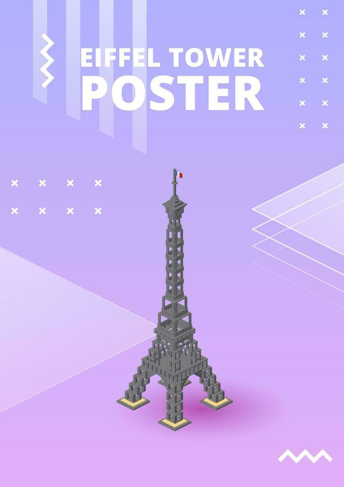 Eiffel Tower poster for print and design. Vector illustration.