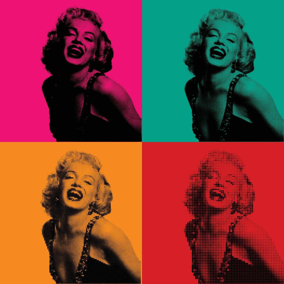 marilyn Monroe trama de semitonos vector