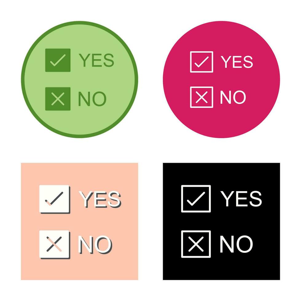 Yes No Option Vector Icon