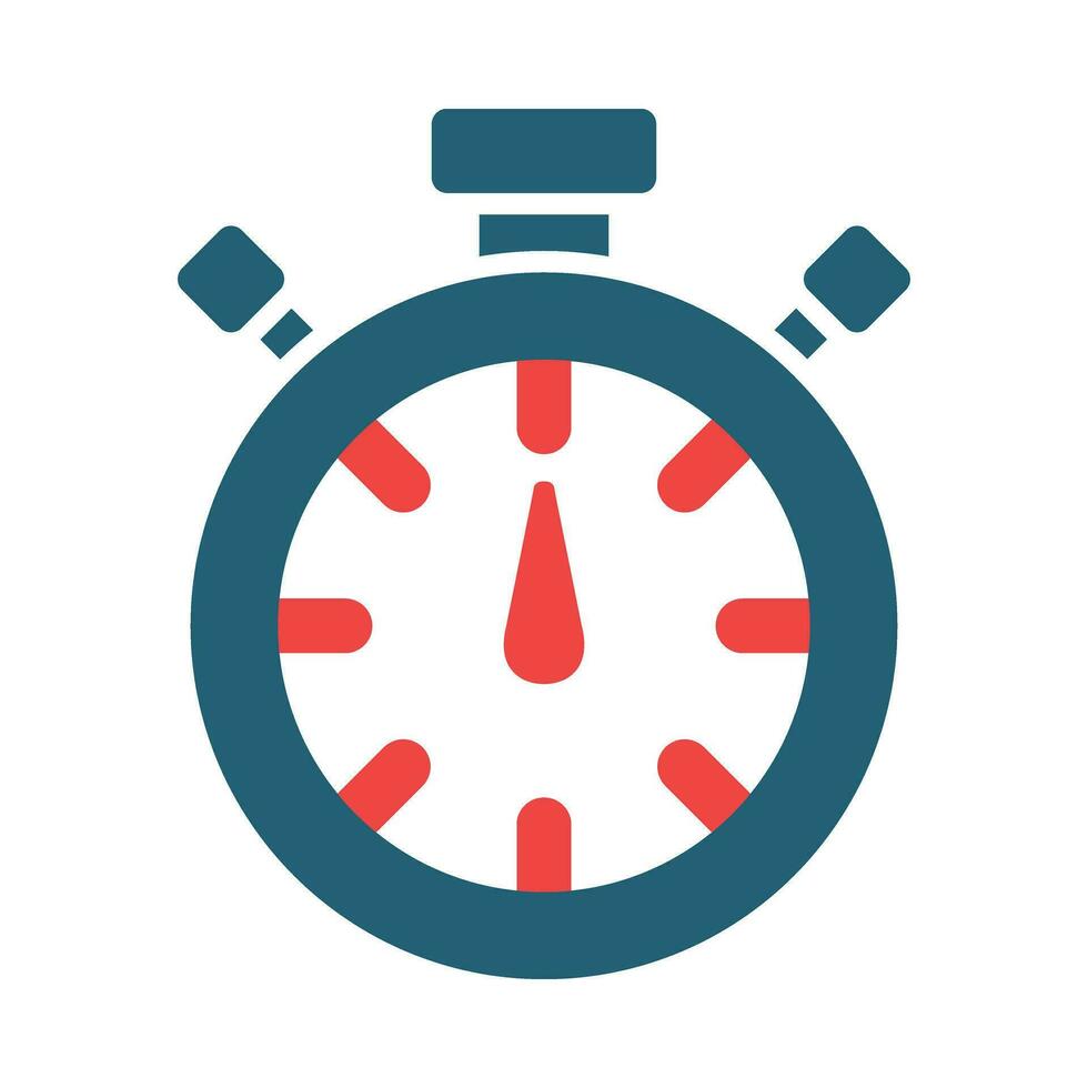 Stopwatch Vector Glyph Two Color Icon For Personal And Commercial Use.