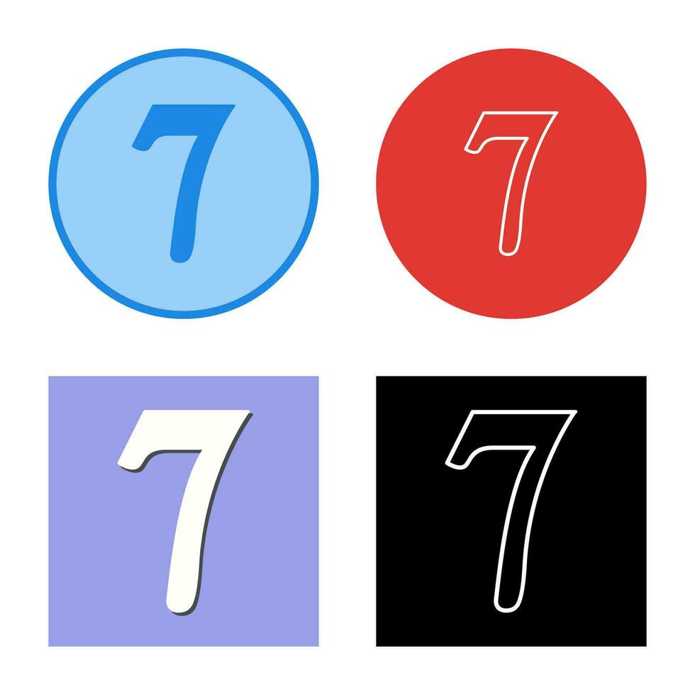 Number Seven Vector Icon