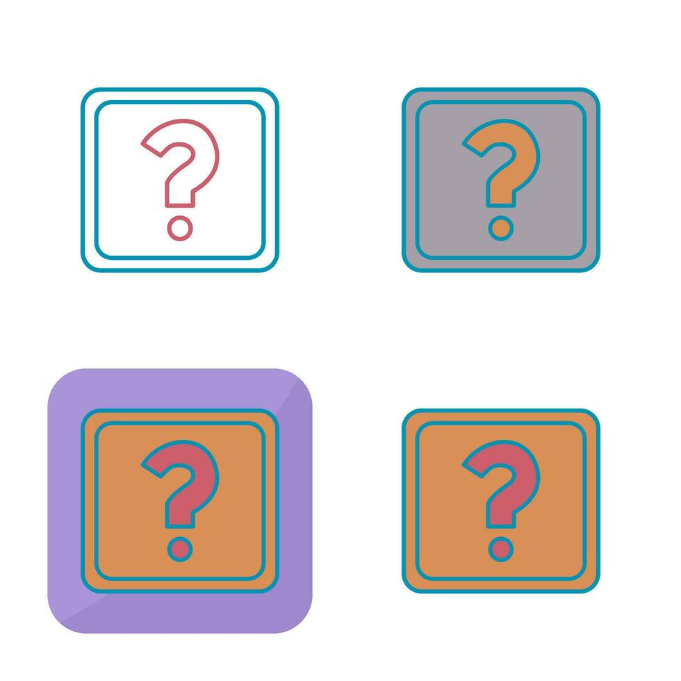 Unique Question Mark Vector Icon
