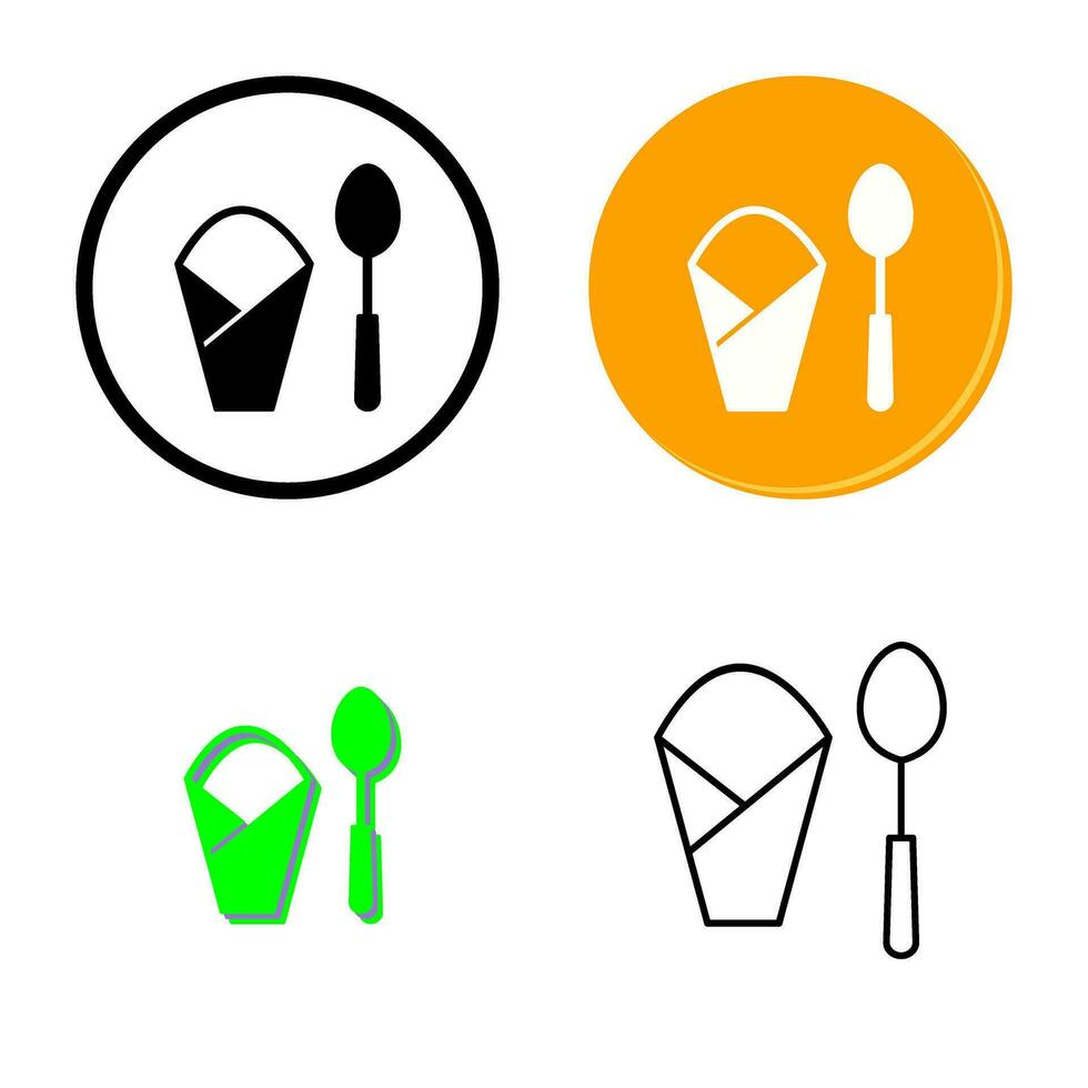 Spoon and Napkin Vector Icon