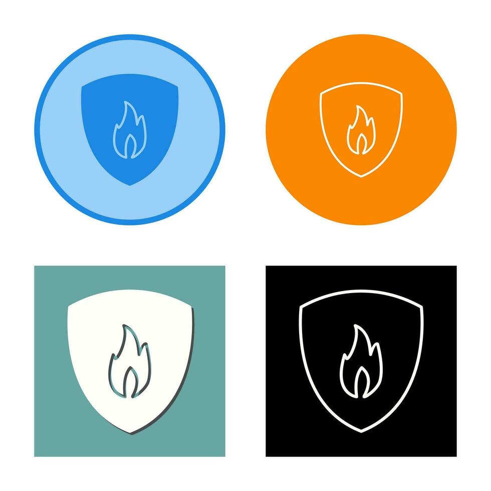 Unique Fire Shield Vector Icon
