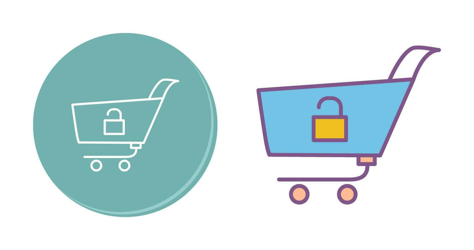 Unique Unlock Cart Vector Icon