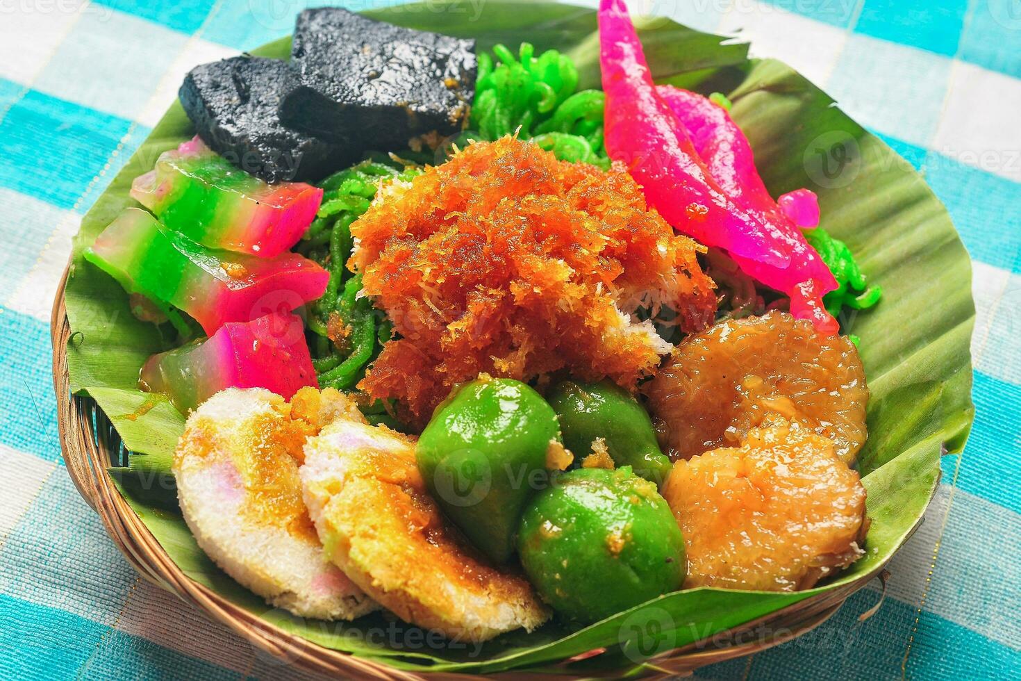 Jajan Pasar are traditional Indonesian Javanese food which is colorful and tasty photo