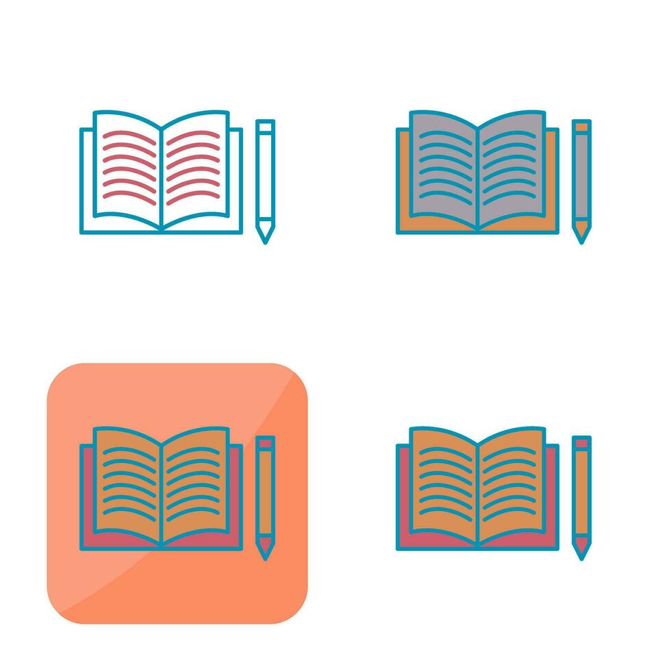 Unique Pencil and Book Vector Icon