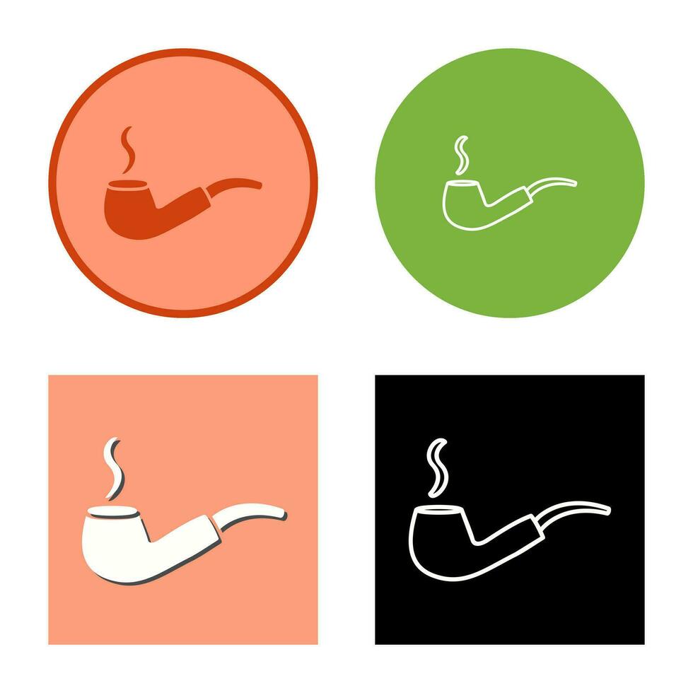 Unique Lit Smoking Pipe Vector Icon