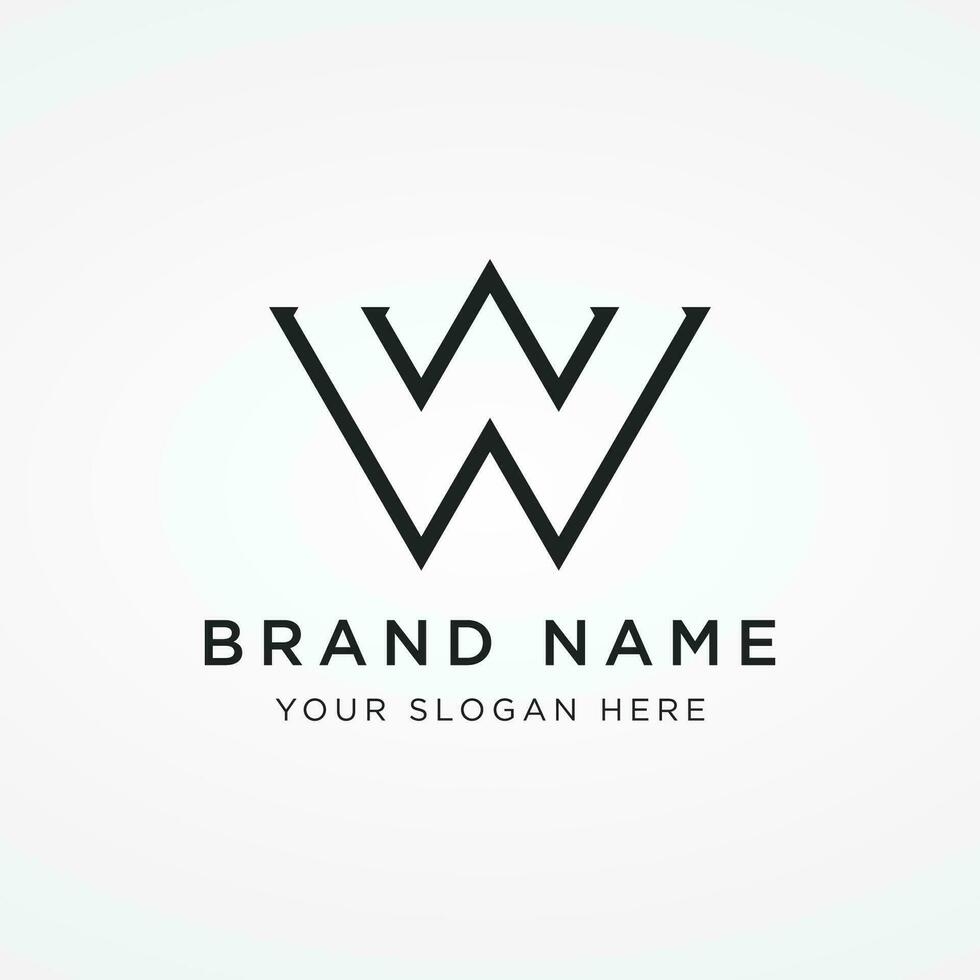 Modern and luxurious geometric W initial letter logo element. Logo for business, letter, business card, brand and company. vector