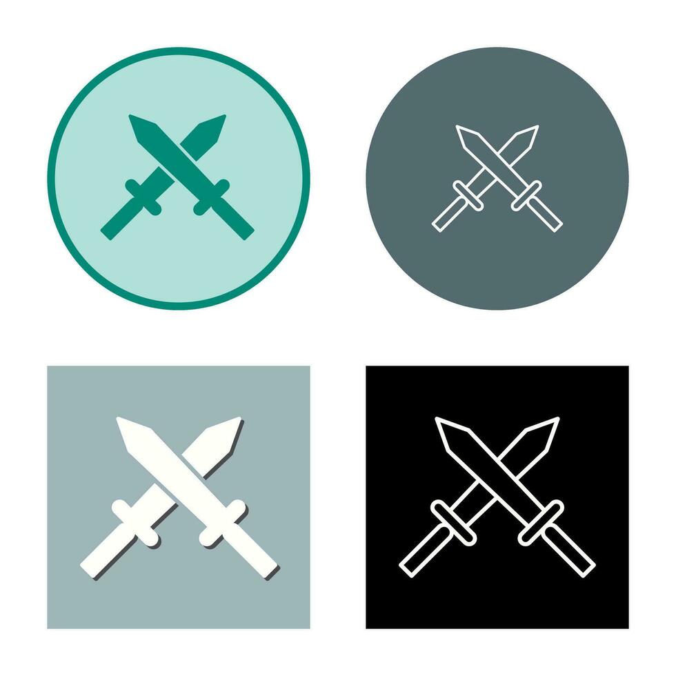 Unique Two Swords Vector Icon