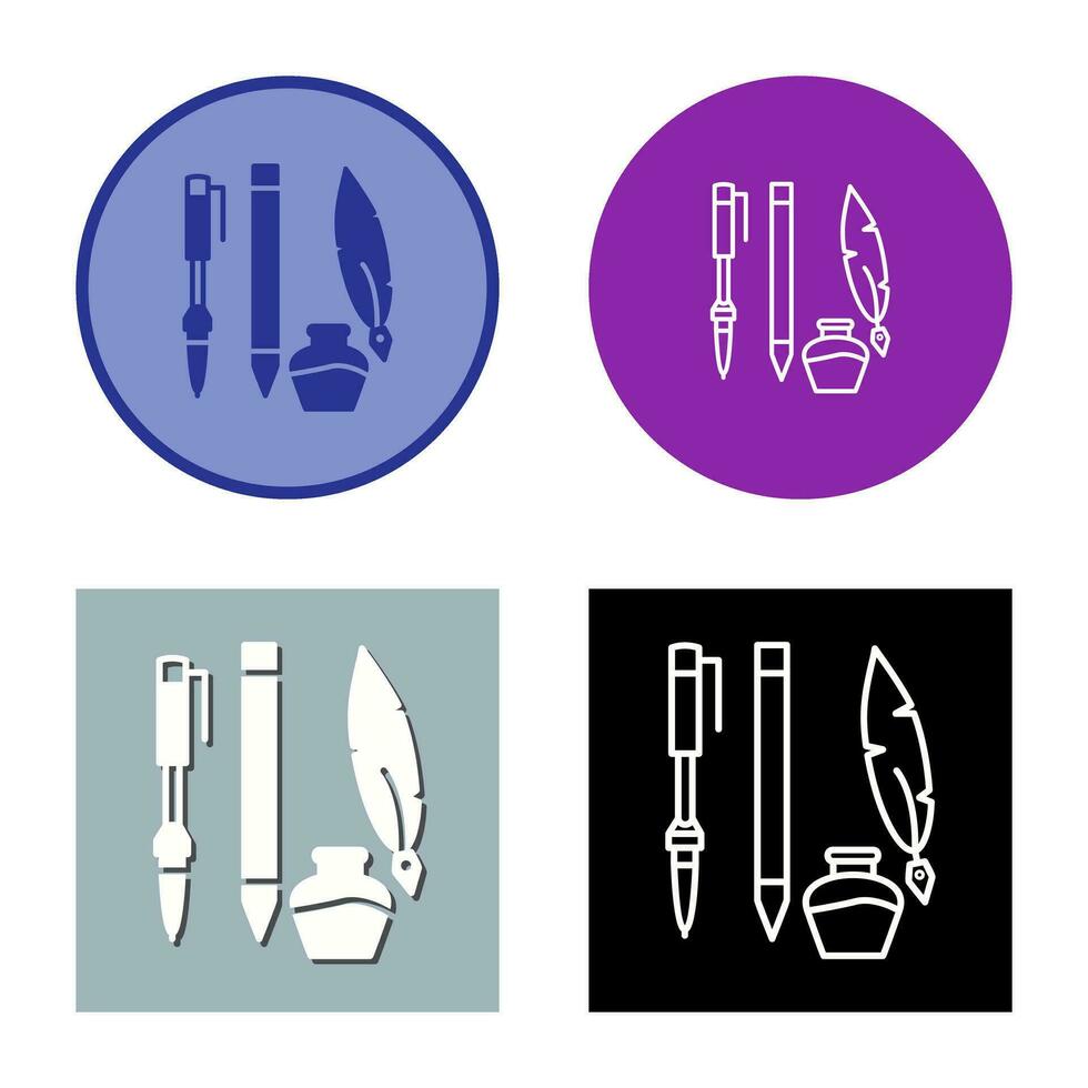 Unique Writing Equipment Vector Icon