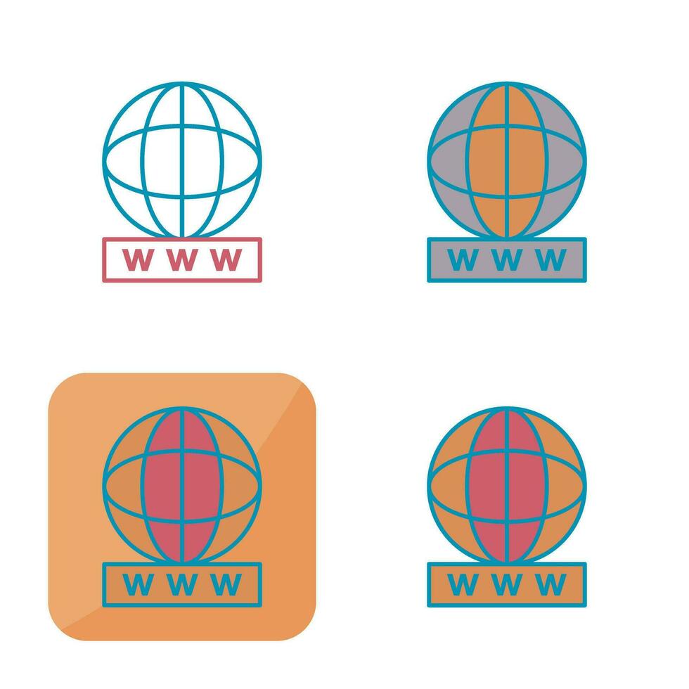 icono de vector de world wide web único