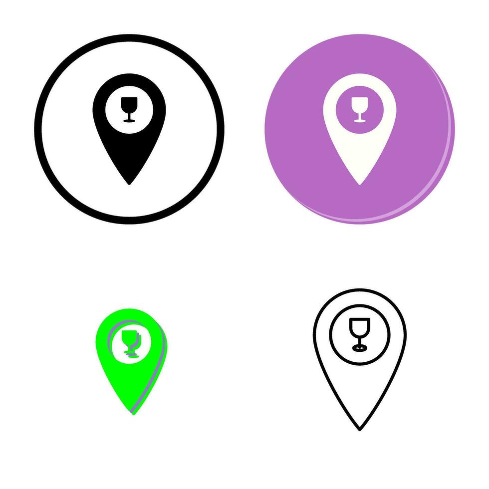 Unique Bar Location Vector Icon