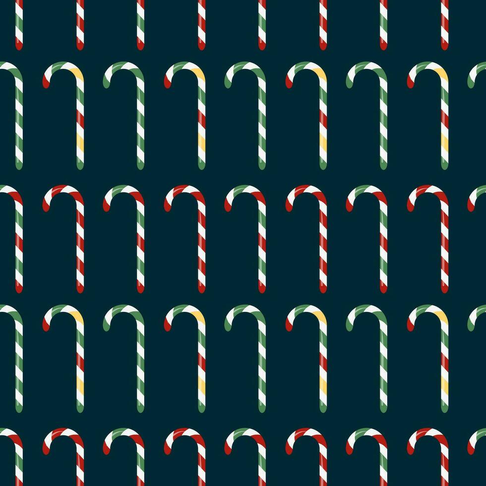 Seamless pattern of doddle Christmas candy canes on isolated background. Design for Christmas home decor, holiday greetings, Christmas and New Year celebration. vector