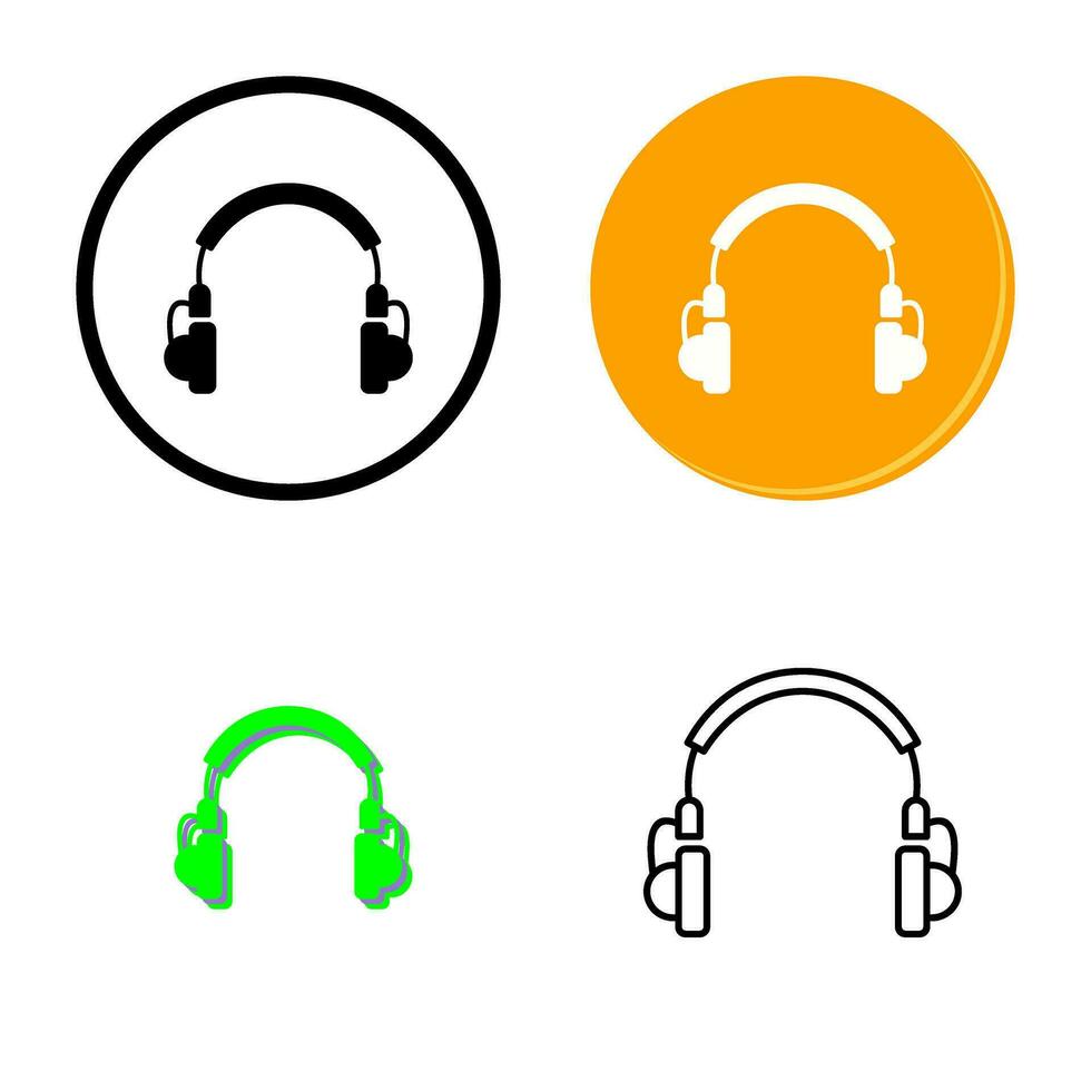 icono de vector de auriculares únicos