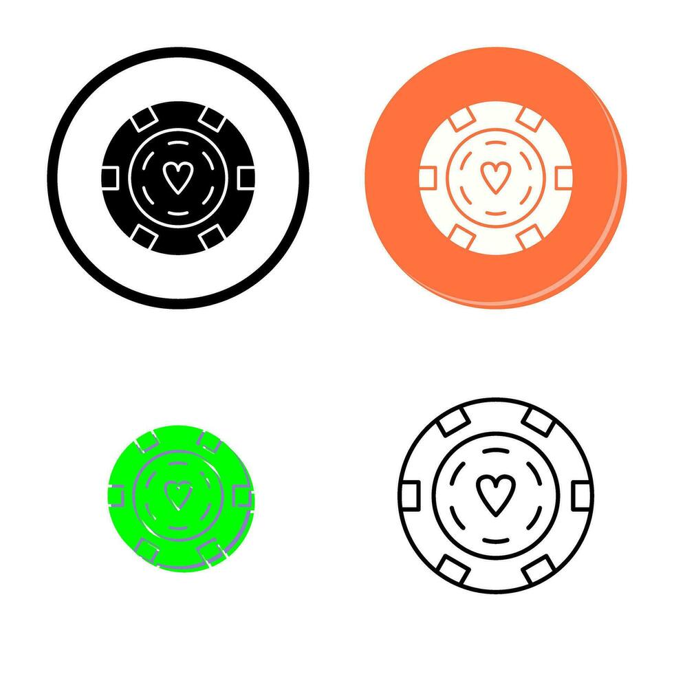 Unique Poker Chips Vector Icon