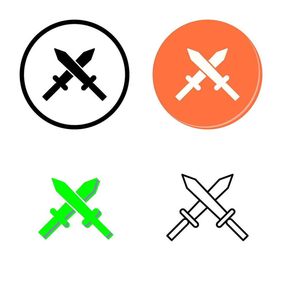 Unique Two Swords Vector Icon