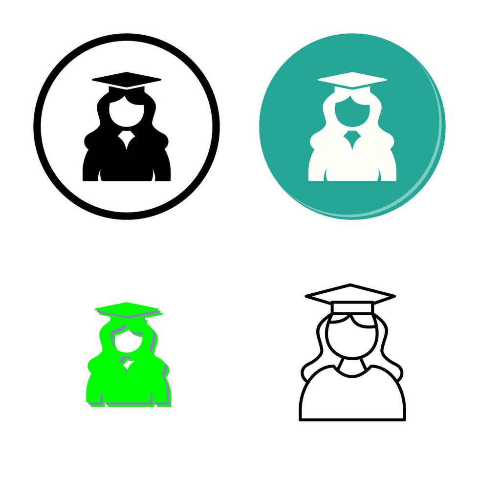 Unique Female Graduate Vector Icon