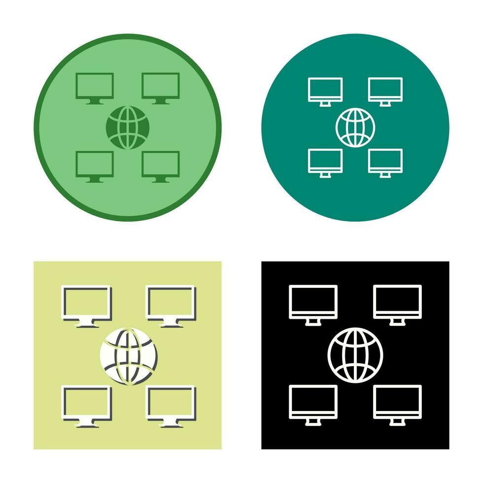 Unique Company Network Vector Icon