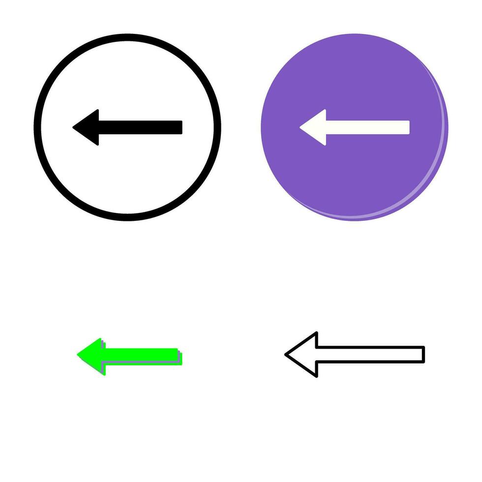 Unique Left Arrow Vector Icon