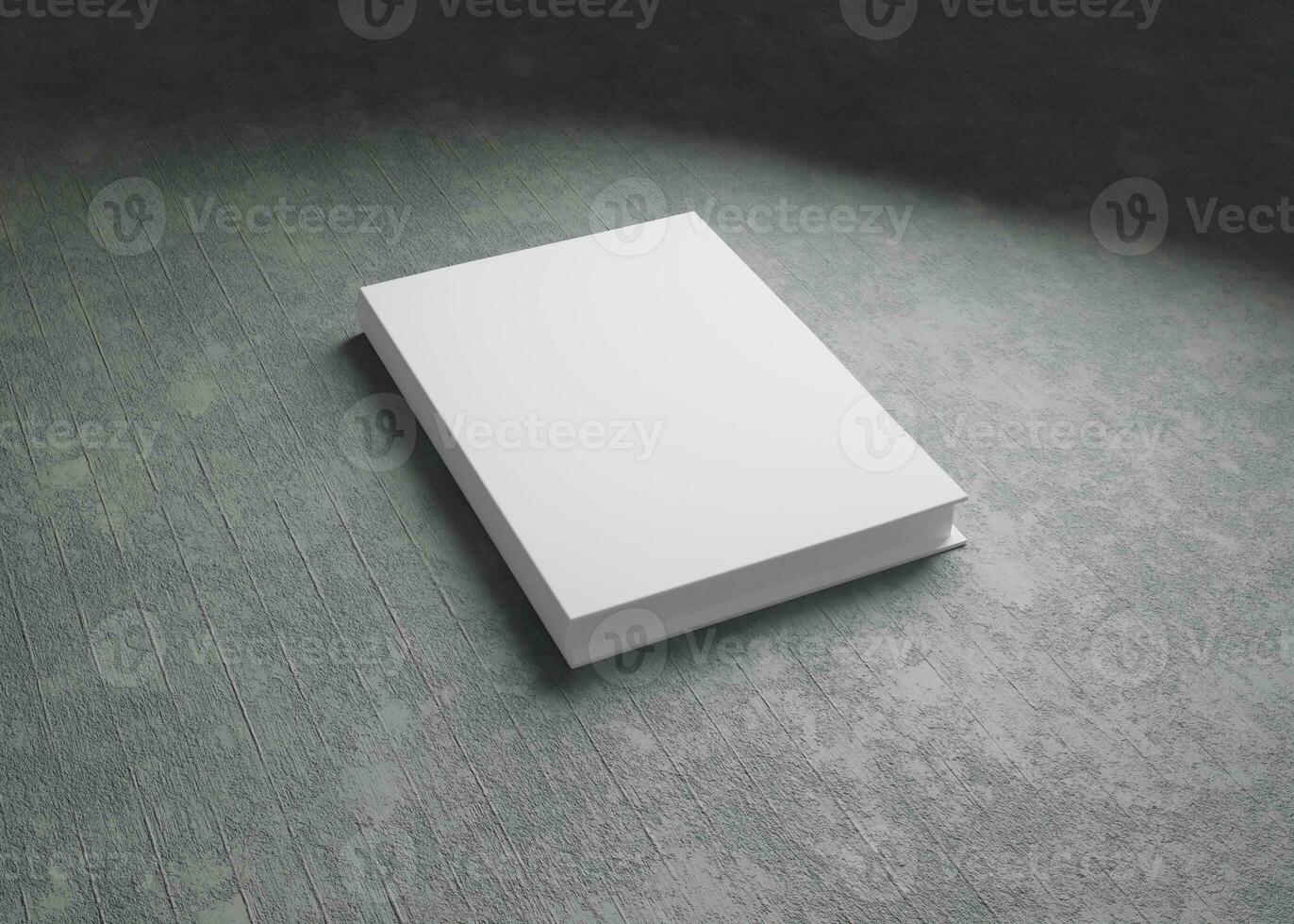 Book Hardcover Mockup with Concrete Background photo