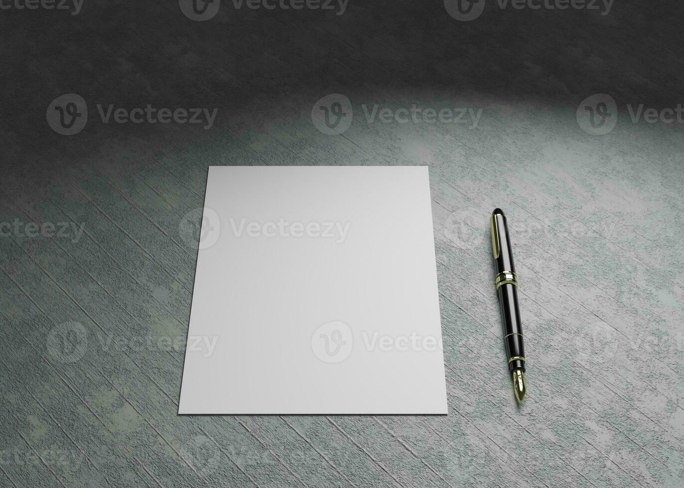 Flyer and Letterhead Mockup with Concrete Background photo