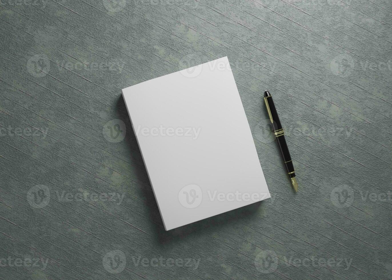 Book Hardcover Mockup with Concrete Background photo