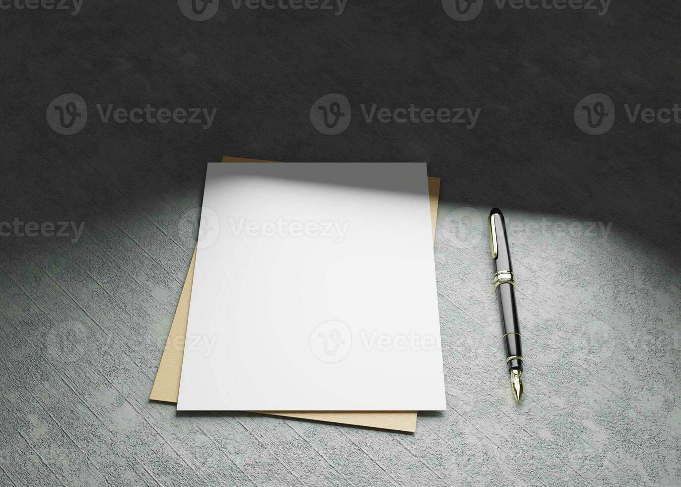 Flyer and Letterhead Mockup with Concrete Background photo