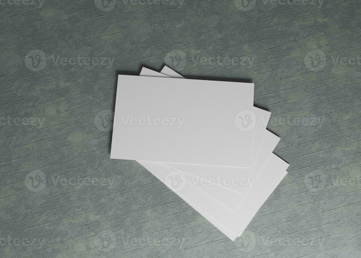 Realistic Business Card Mockup with Concrete Background photo