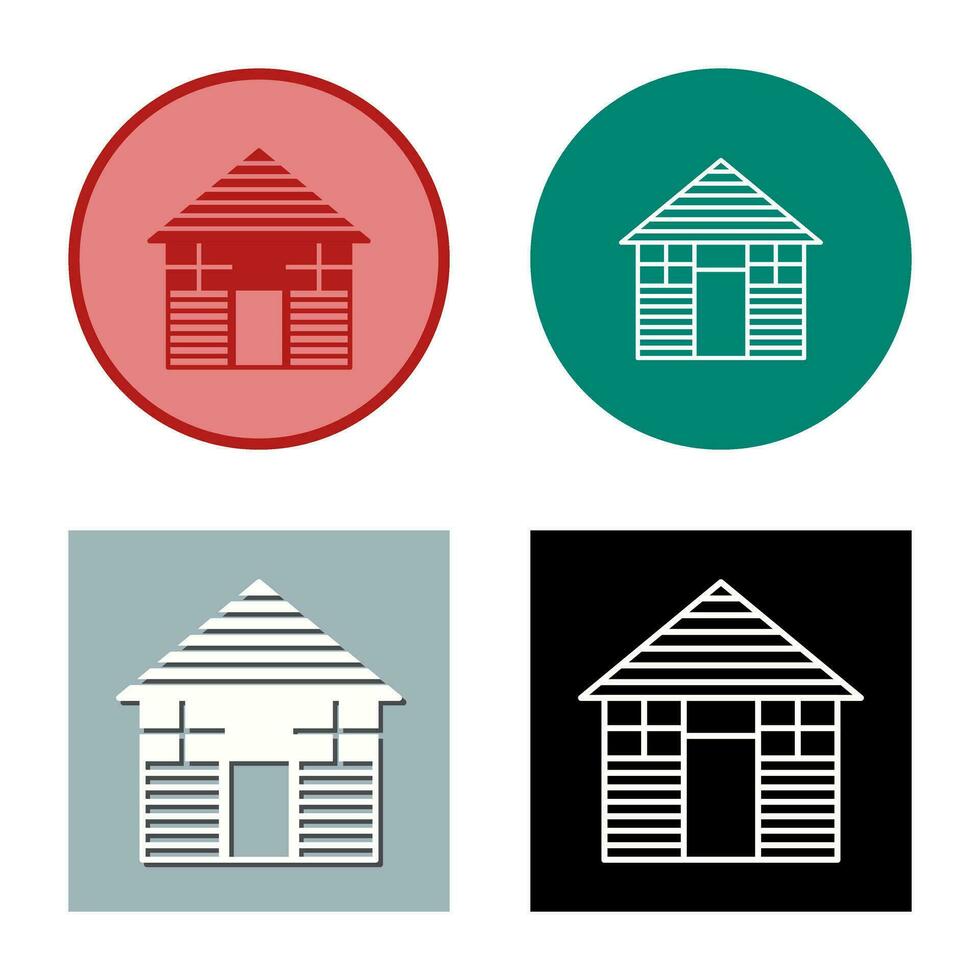 Wood Cabin Vector Icon