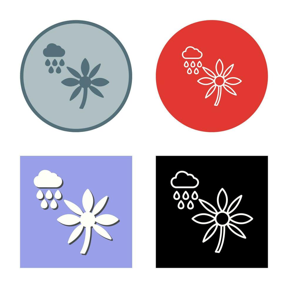 Flower with rain Vector Icon