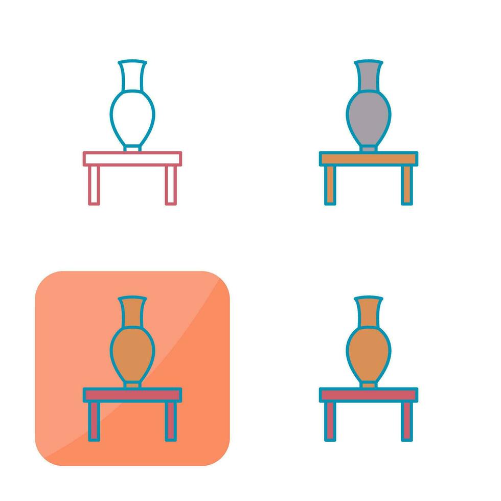 icono de vector de exhibición de jarrón