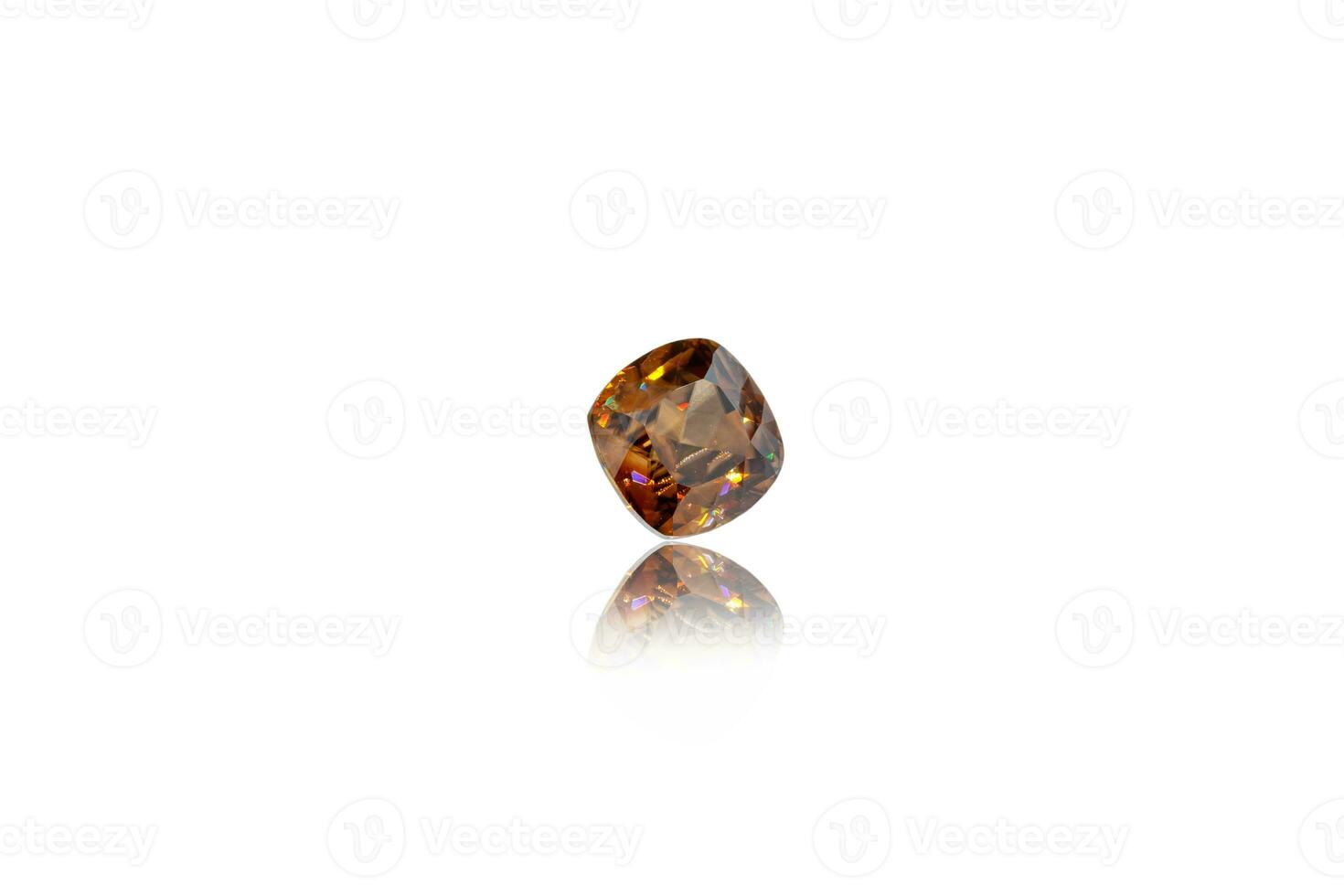 macro mineral stone cut Zircon on a white background photo